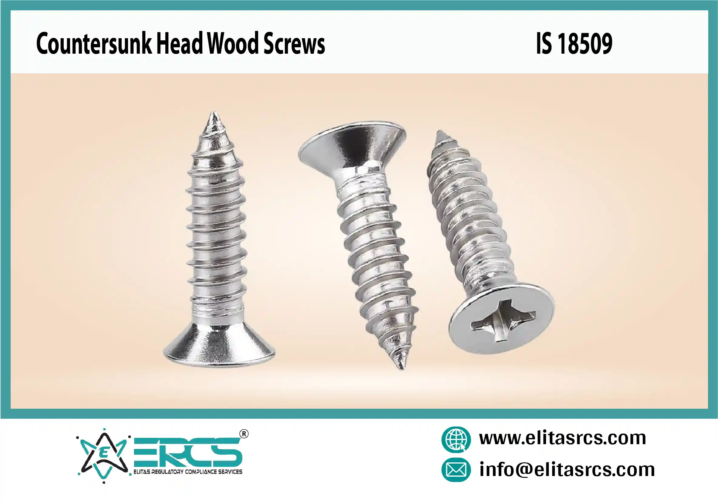 BIS Certification for Countersunk Head Wood Screws in India