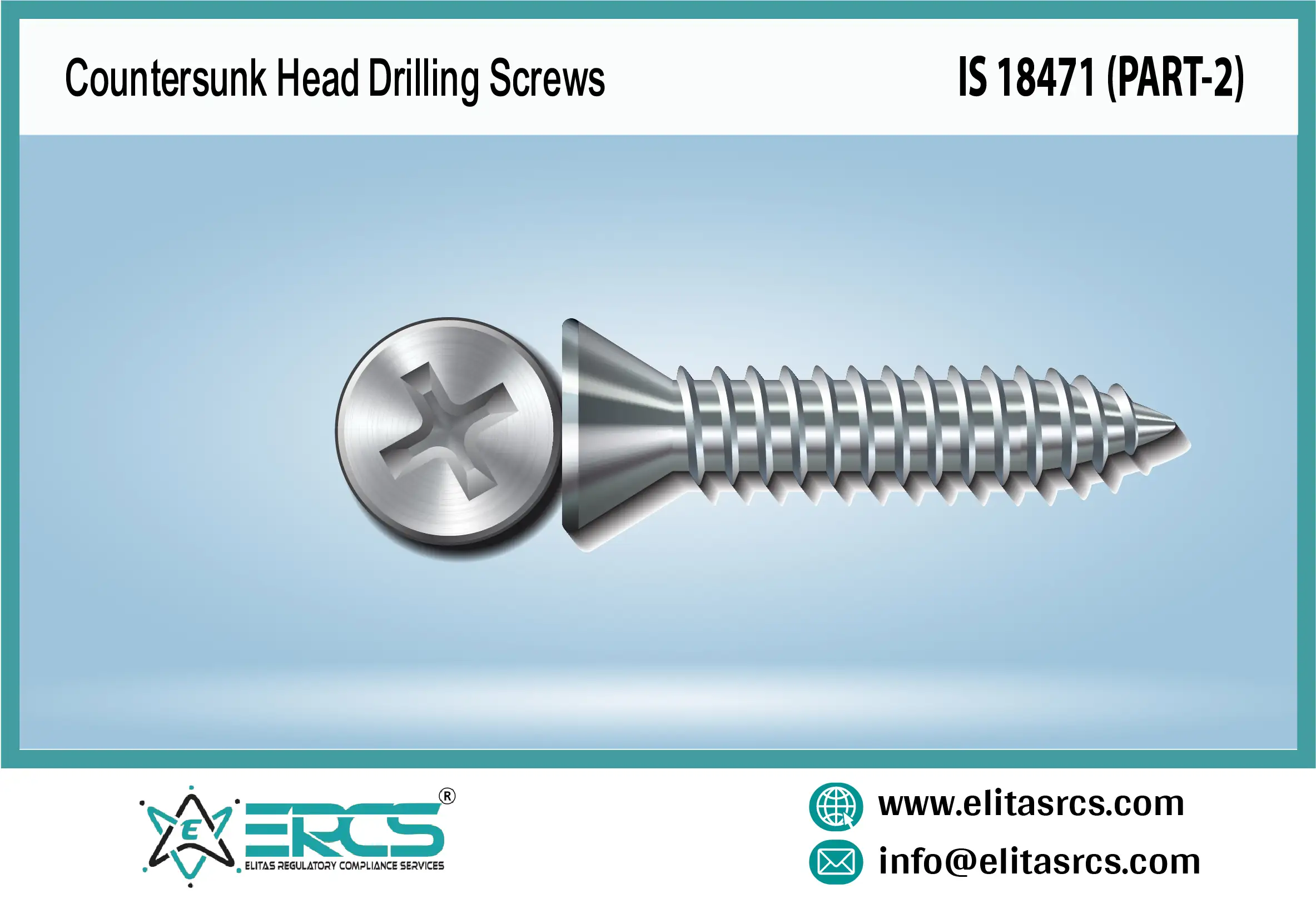 BIS Certification for Countersunk Head Drilling Screws  in India