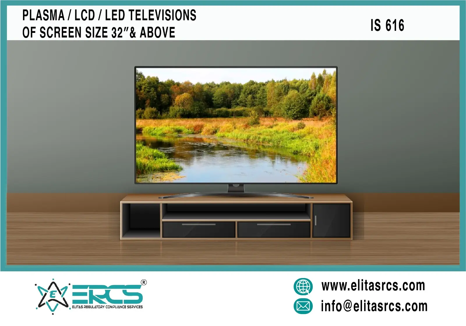 BIS Certification for plasma/lcd/led televisions of screen size 32 inches and above in India