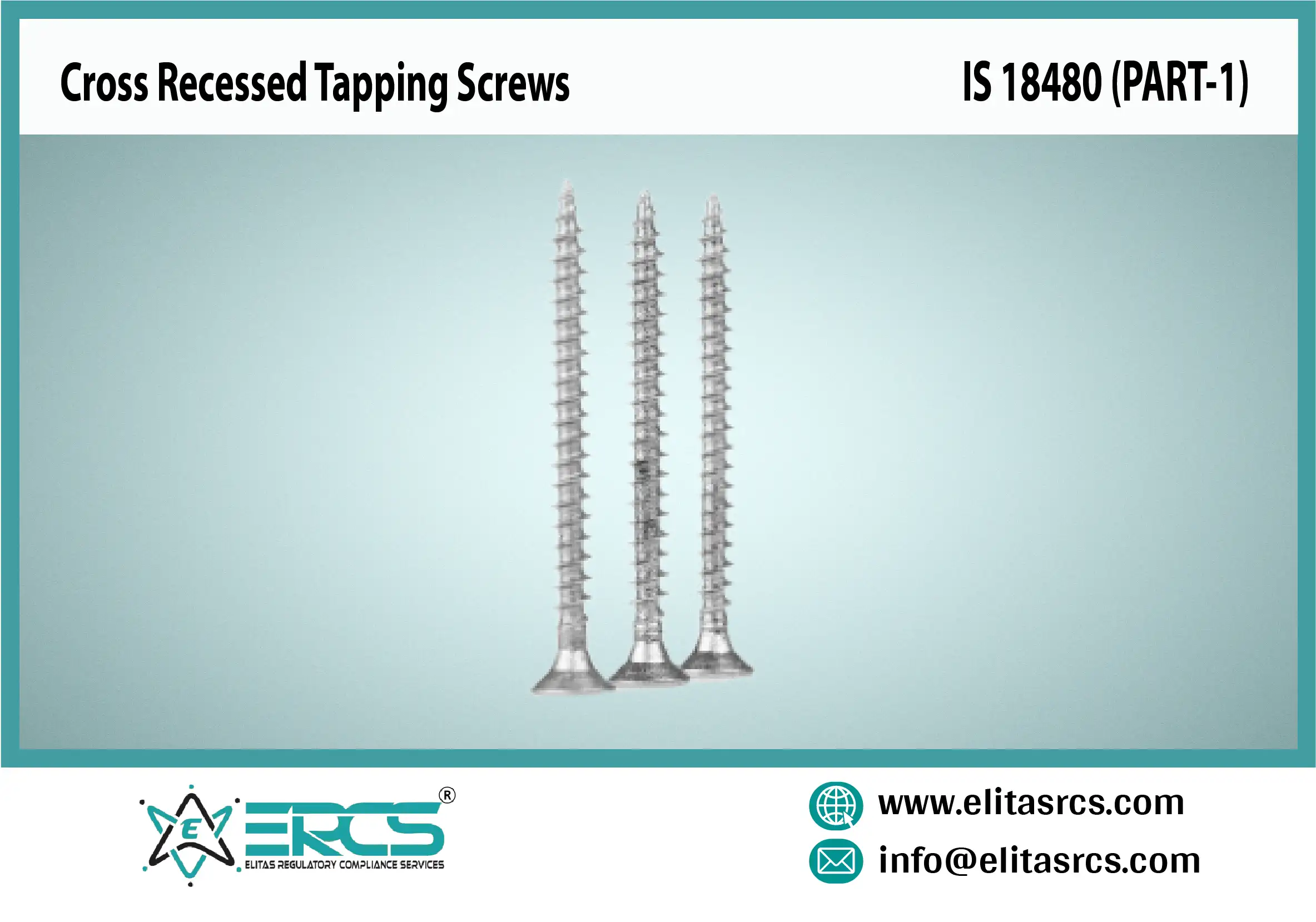 BIS Certification for Cross Recessed Tapping Screws Pan Head in India
